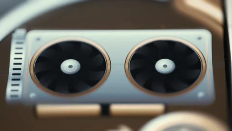 Dual Fan Graphics Card Hardware Close-Up 4K Stock Footage 341337022