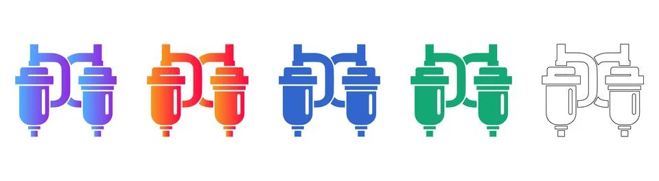 Dual Filter System Icons Ilustración de archivo