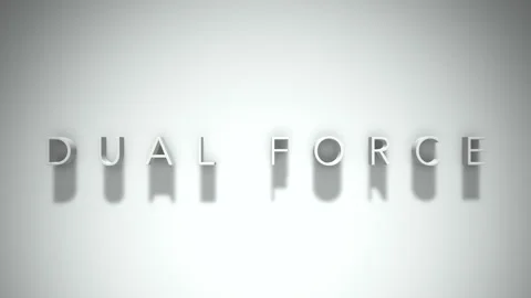 Dual force 3D title animation with shadows on a white background Stock Footage 297514117