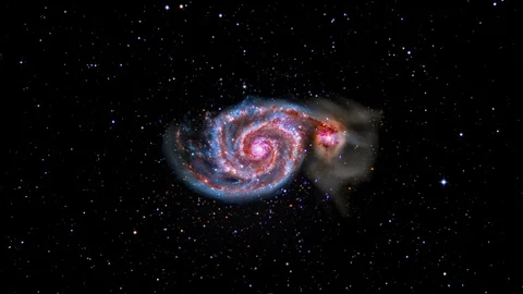 Dual Galaxy Spinning Stock Footage 97441341