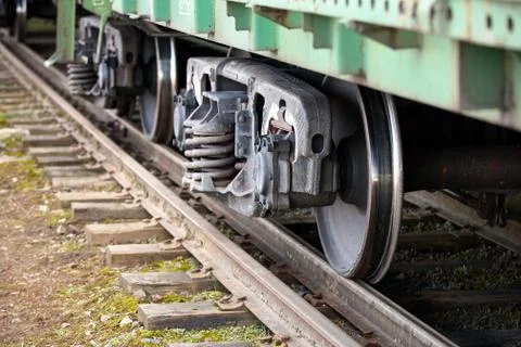 Dual gauge track example that allows the passage of trains of two different t Foto stock