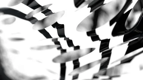 Dual Graph Displacement, 3D Rendering Composition, Blur Bokeh Defocused On Bl Stock Illustration