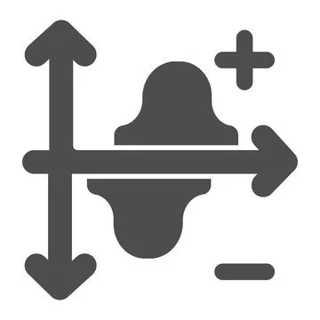 Dual graph with a rise curve, plus and minus solid icon, diagram concept, dual Stock Illustration
