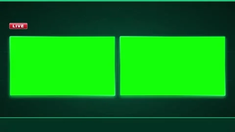 Dual green screen live broadcast interface with digital hud overlay and new.. Stock Footage 337555392