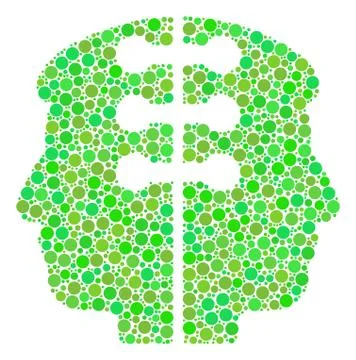 Dual Head Interface Composition of Dots Stock Illustration