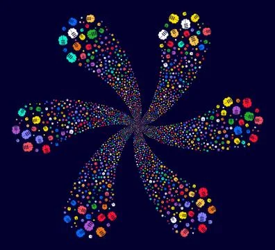 Dual Head Interface Cycle Flower Shape Stock Illustration