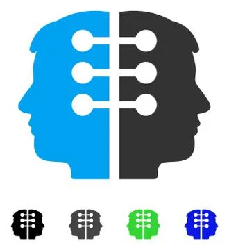 Dual Head Interface Flat Icon イラスト素材
