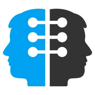Dual Head Interface Flat Vector Icon 스톡 일러스트