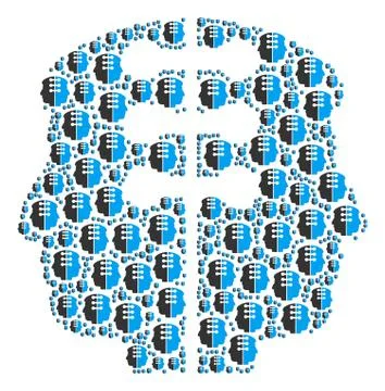 Dual Head Interface Icon Shape 库存插图