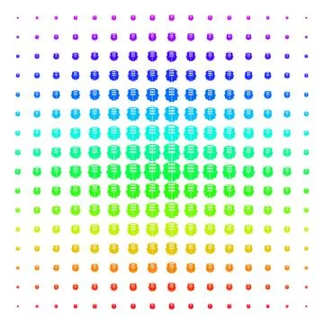 Dual Head Interface Shape halftone Spectral grid Stock Illustration