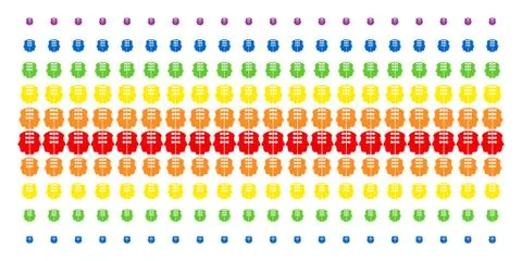 Dual Head Interface Shape Halftone Spectral Array 库存插图
