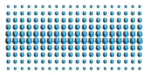 Dual Head Interface Shape Halftone Grid Illustrazione stock