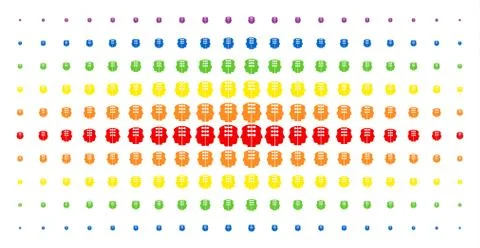 Dual Head Interface Spectrum Halftone Grid Stock Illustration