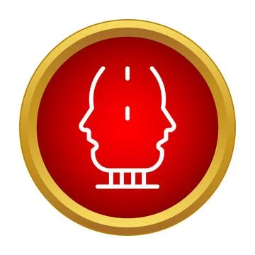Dual heads comparing thoughts inside a human mind Stock Illustration