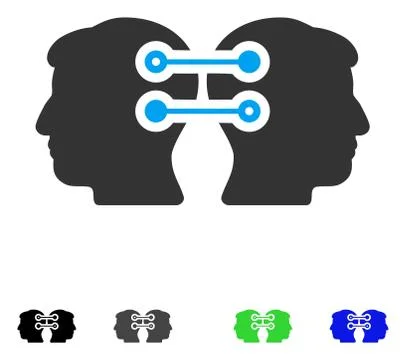 Dual Heads Interface Connection Flat Icon イラスト素材