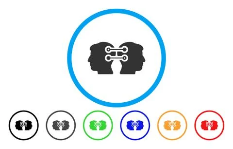 Dual Heads Interface Connection Rounded Icon イラスト素材