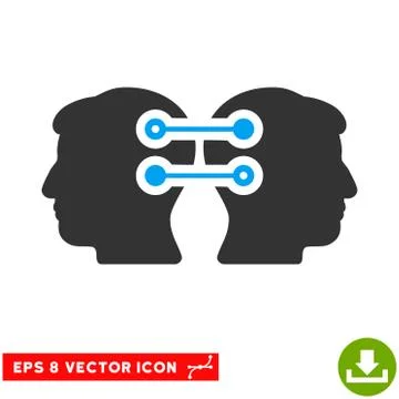 Dual Heads Interface Connection Vector Eps Icon 스톡 일러스트