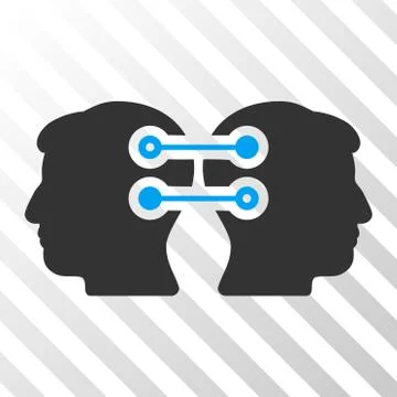 Dual Heads Interface Connection Vector Icon Stock Illustration