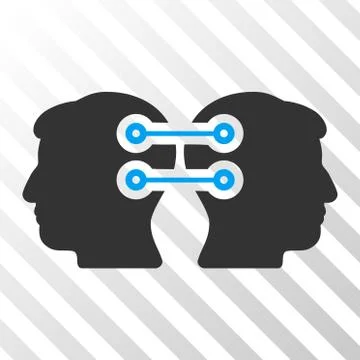 Dual Heads Interface Connection Vector Icon Stock Illustration