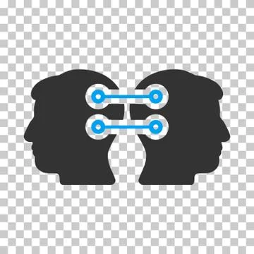 Dual Heads Interface Connection Vector Icon 스톡 일러스트