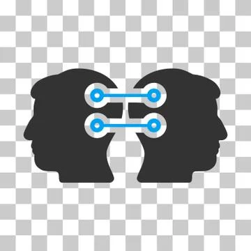 Dual Heads Interface Connection Vector Icon 스톡 일러스트
