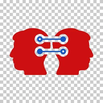 Dual Heads Interface Connection Vector Icon Stock Illustration