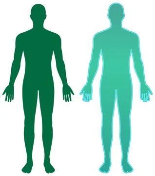 Dual Human Silhouettes in Gradient Vector Style 스톡 일러스트