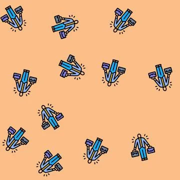 Dual job worker vector seamless pattern Stock Illustration