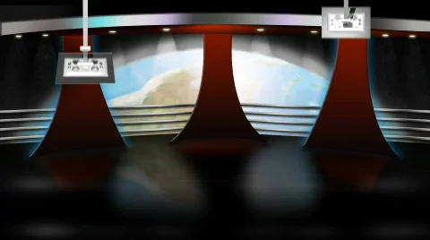 Dual Monitors Space Station Studio Stock Footage 658069
