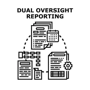 Dual oversight reporting process for business management Stock Illustration