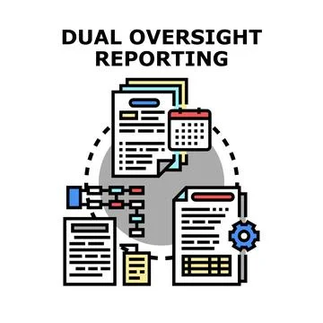 Dual oversight reporting process for business management Stock Illustration