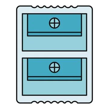 Dual pencil sharpener school supplies icon vector Stock Illustration