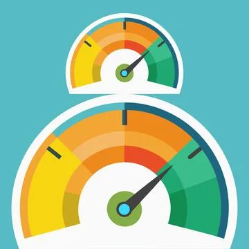 Dual performance gauges Stock Illustration