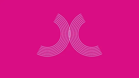 Dual Pink Circle Segments Spin Center Loop Background Stock Footage 332914225