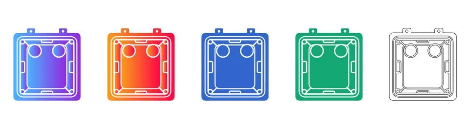 Dual Port Electronic Interface Module Icons Illustrazione stock
