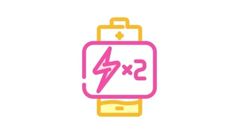 Dual power source color icon animation Vídeo Stock 327256392