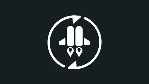 Dual Rocket Coordinated Orbit Launch Rotation Icon Stock Footage 340297093