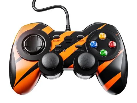 Dual shock controller. Gamepad 3d Illustrazione stock