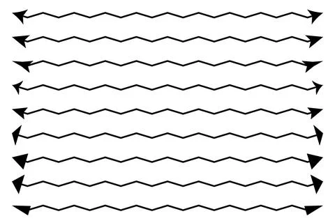 Dual sided wavy arrow shape. Double ended arrow illustration. Stock Illustration