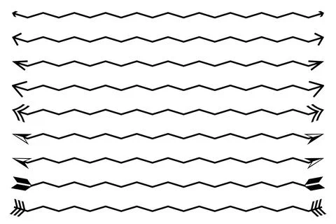 Dual sided wavy arrow shape. Double ended arrow illustration. Stock Illustration