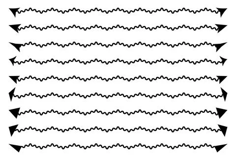Dual sided wavy arrow shape. Double ended arrow illustration. イラスト素材