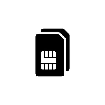 Dual Sim Card, Copy data to new SIM card. Flat Vector Icon illustration. Simple Stock Illustration