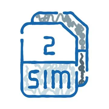 Dual sim card icon representing mobile connectivity technology Stock Illustration