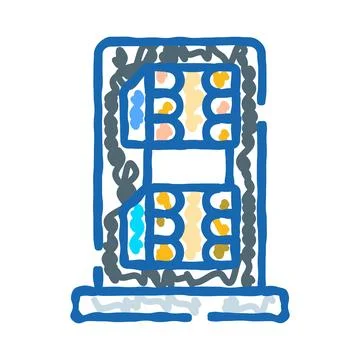 Dual sim card slots for mobile communication devices Illustrazione stock
