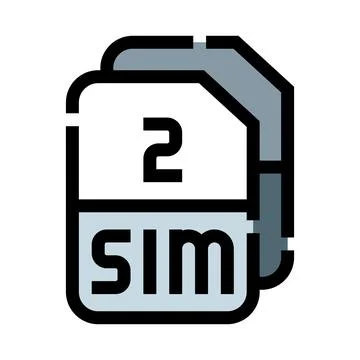 Dual sim card technology communication line art Illustrazione stock