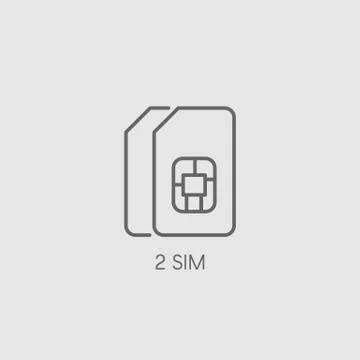 Dual SIM icon sign. Double SIM card symbol vector illustration. Dual band s.. Stock Illustration
