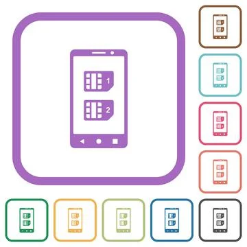 Dual SIM mobile simple icons Stockillustratie