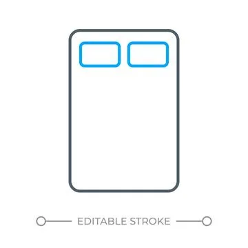 Dual sleeper mattress two color line icon Stock Illustration
