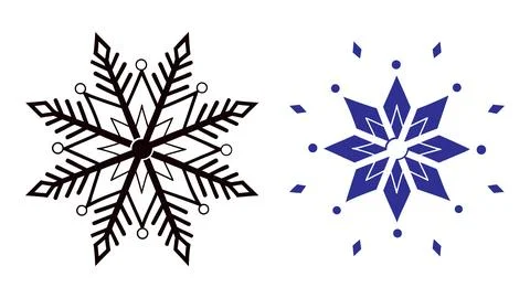 Dual Snowflake Vector Design Stock Illustration