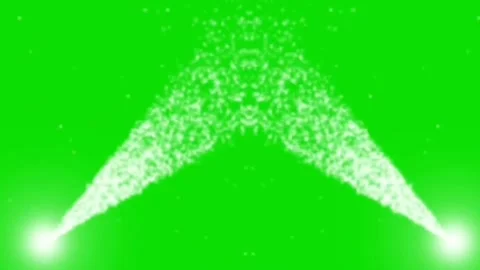 Dual Sparkling Magic Light Beams Fountain Green Screen Stock Footage 340635559